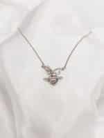 گردنبد نقره ای قلب نگین دار برند Stainless Steel