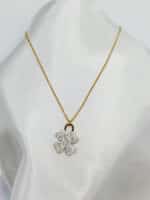 گردنبد پر گل نگین دار برند Stainless Steel