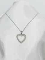 گردنبد رنگ نقره ای قلب نگین دار برند Stainless Steel