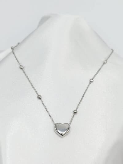 گردنبد نقره ای قلب برند Stainless Steel