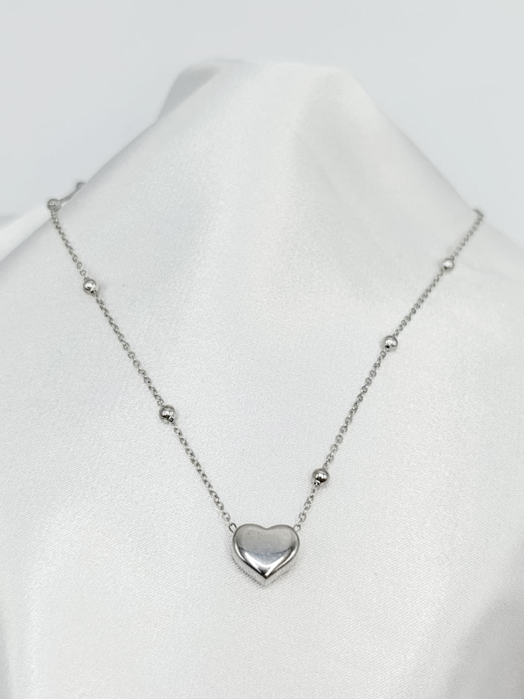 گردنبد نقره ای قلب برند Stainless Steel گردنبد نقره ای قلب برند Stainless Steel