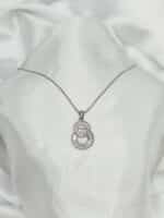 گردنبد دو حلقه نگین دار برند Stainless Steel
