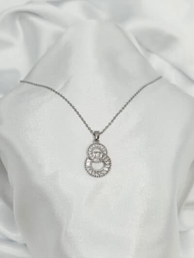 گردنبد دو حلقه نگین دار برند Stainless Steel
