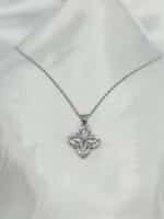 گردنبد گل نگین دار برند Stainless Steel