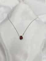 گردنبد نقره ای قطره نگین دار برند ژوپینگ