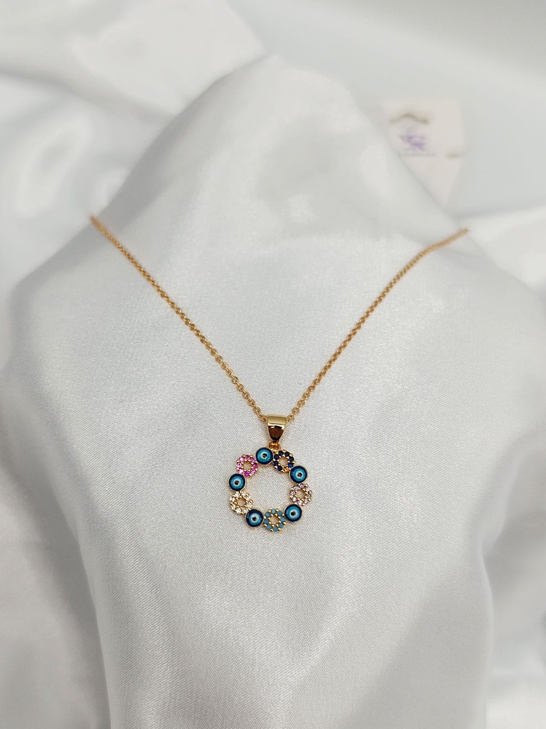 گردنبد چشم زخم دایره ای برند YSX گردنبد چشم زخم دایره ای برند YSX