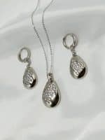 نیم ست زنانه ژوپینگ اشکی شکل بدون زنجیر کد 212