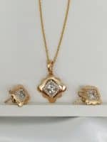 نیم ست ژوپینگ زنانه طلایی بدون زنجیر