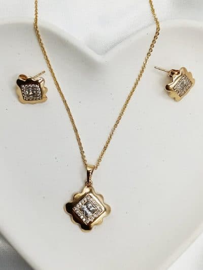 نیم ست ژوپینگ زنانه طلایی بدون زنجیر