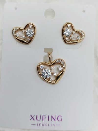 نیم ست زنانه ژوپینگ مدل قلب نگین دار کد 218