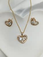 نیم ست زنانه ژوپینگ مدل قلب نگین دار کد 218