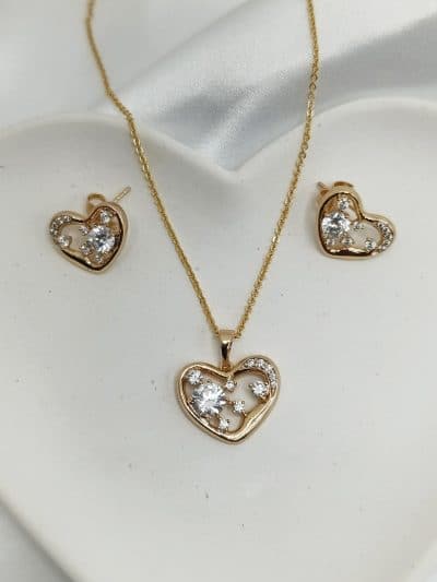 نیم ست زنانه ژوپینگ مدل قلب نگین دار کد 218