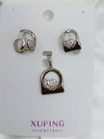 نیم ست زنانه ژوپینگ قلب پینترستی نگین دار ضد حساسیت رنگ ثابت