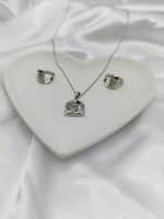 نیم ست زنانه ژوپینگ قلب پینترستی نگین دار ضد حساسیت رنگ ثابت