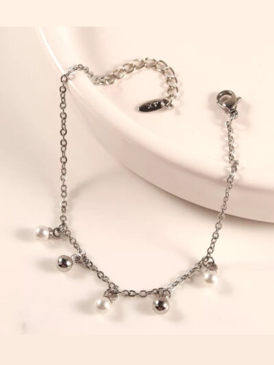 پابند مرواریدی نقره ای ژوپینگ کد 507