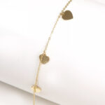 دستبند ظریف قلب طلایی ژوپینگ کد 514