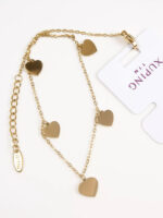 دستبند ظریف قلب طلایی ژوپینگ کد 514