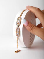 دستبند نگین صورتی ژوپینگ کد 515