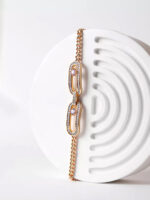 دستبند نگین صورتی ژوپینگ کد 515