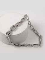 دستبند زنانه نگینی نقره ای ژوپینگ کد 518