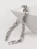 دستبند زنانه نگینی نقره ای ژوپینگ کد 518