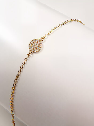 دستبند زنانه ظریف پلاک طلایی ژوپینگ کد 519