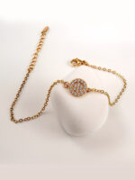 دستبند زنانه ظریف پلاک طلایی ژوپینگ کد 519