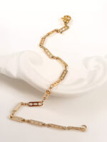 دستبند زنانهمینیمال طلایی ژوپینگ کد 520